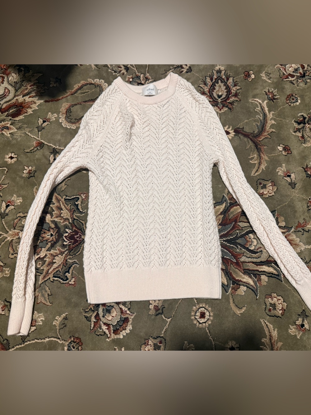 White Wilfred Women's Open-Knit Crewneck Sweater
